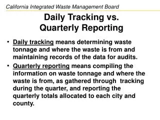 Daily Tracking vs. Quarterly Reporting