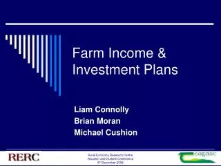 Farm Income &amp; Investment Plans