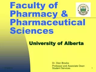 Faculty of Pharmacy &amp; Pharmaceutical Sciences