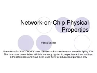 Network-on-Chip Physical Properties