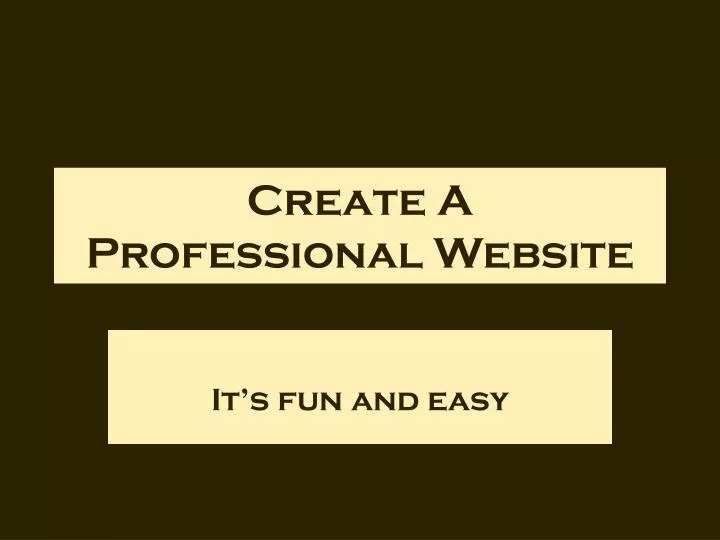 create a professional website