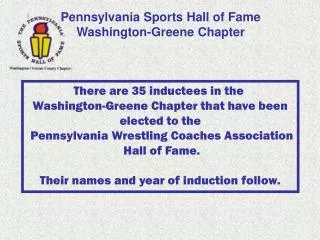 Pennsylvania Sports Hall of Fame Washington-Greene Chapter
