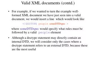 Valid XML documents (contd.)