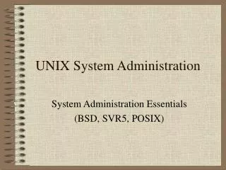 UNIX System Administration