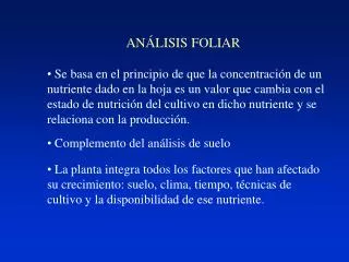 an lisis foliar