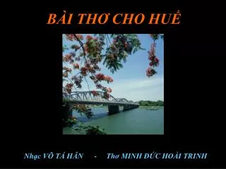 BÀI THƠ CHO HUẾ