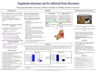 Argument structure can be inferred from discourse