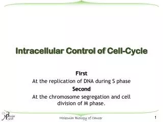 Intracellular Control of Cell-Cycle