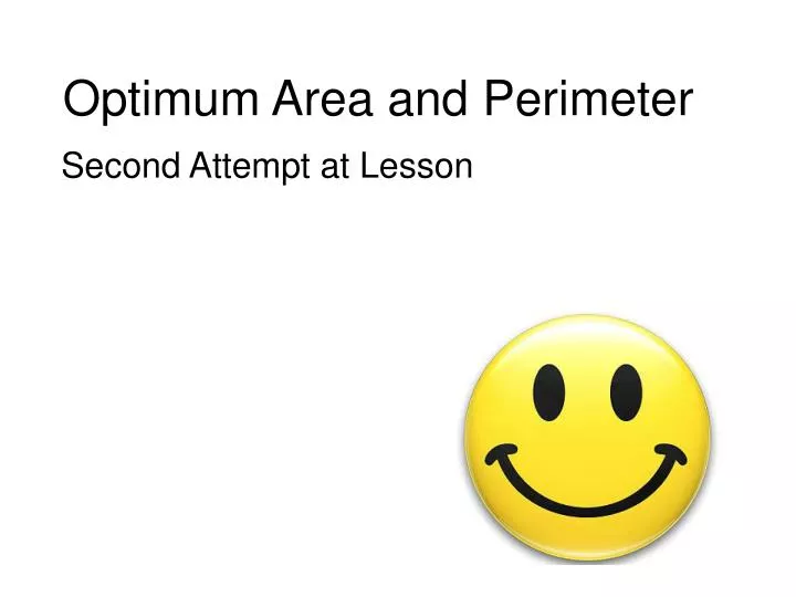 optimum area and perimeter