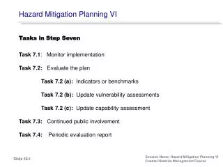 Hazard Mitigation Planning VI