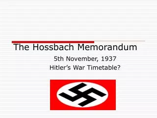 The Hossbach Memorandum