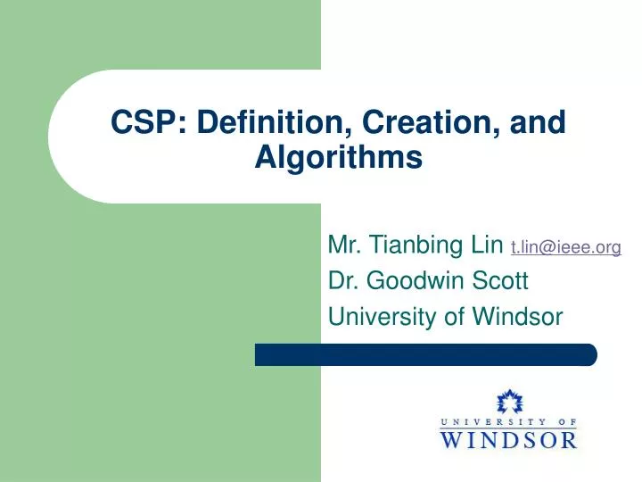 csp definition creation and algorithms