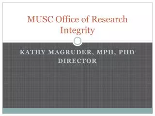 MUSC Office of Research Integrity