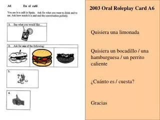 2003 Oral Roleplay Card A6