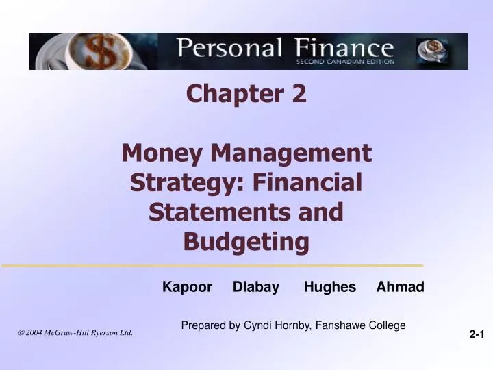 chapter 2 money management strategy financial statements and budgeting