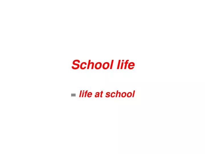 school life