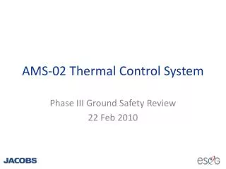 AMS-02 Thermal Control System