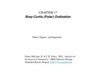 CHAPTER 17 Bray-Curtis (Polar) Ordination