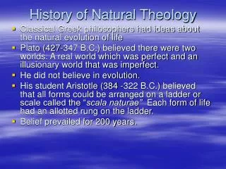 History of Natural Theology