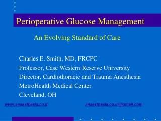 Perioperative Glucose Management