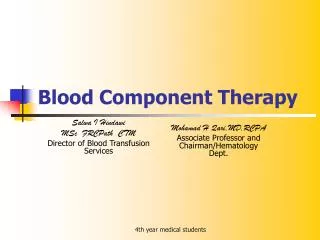 Blood Component Therapy