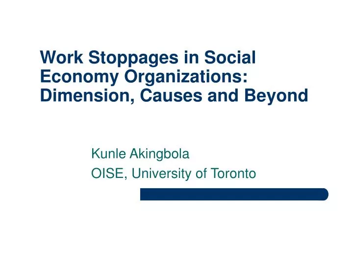 work stoppages in social economy organizations dimension causes and beyond