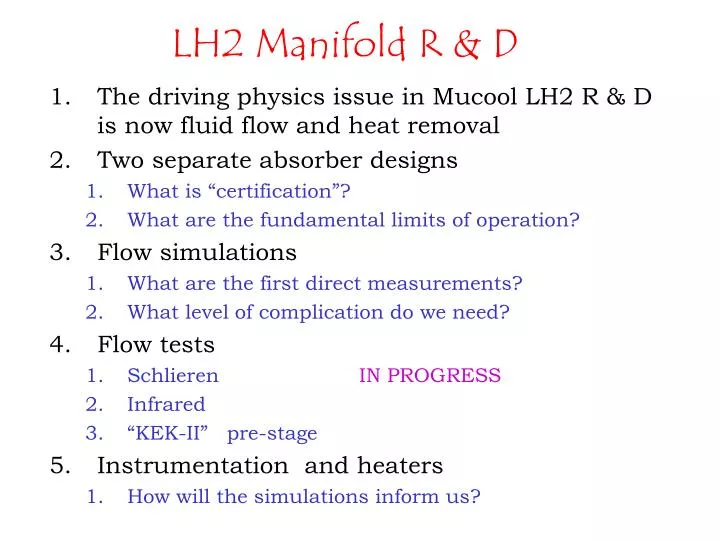 lh2 manifold r d