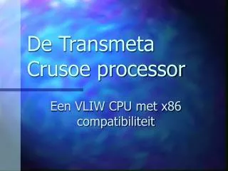 de transmeta crusoe processor