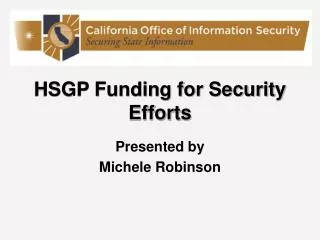 HSGP Funding for Security Efforts