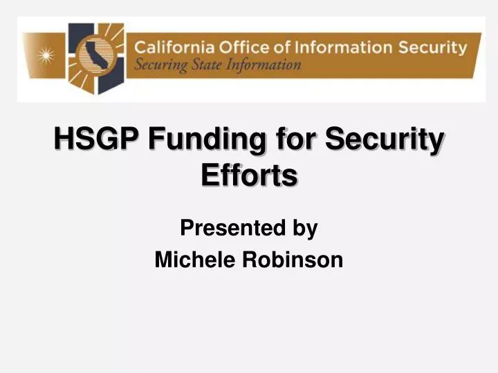 hsgp funding for security efforts