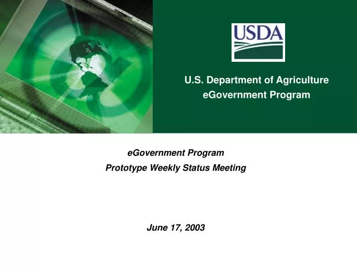 egovernment program prototype weekly status meeting june 17 2003