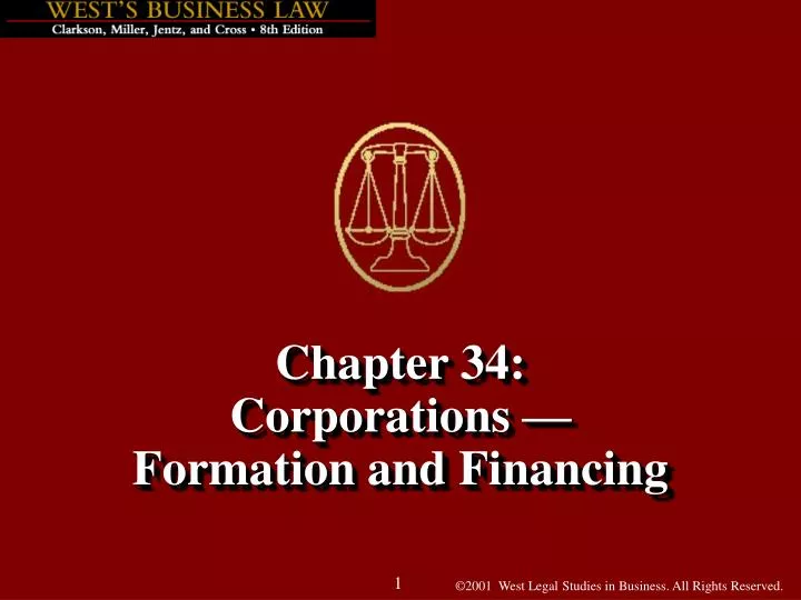 chapter 34 corporations formation and financing