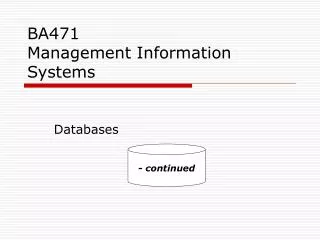 BA471 Management Information Systems