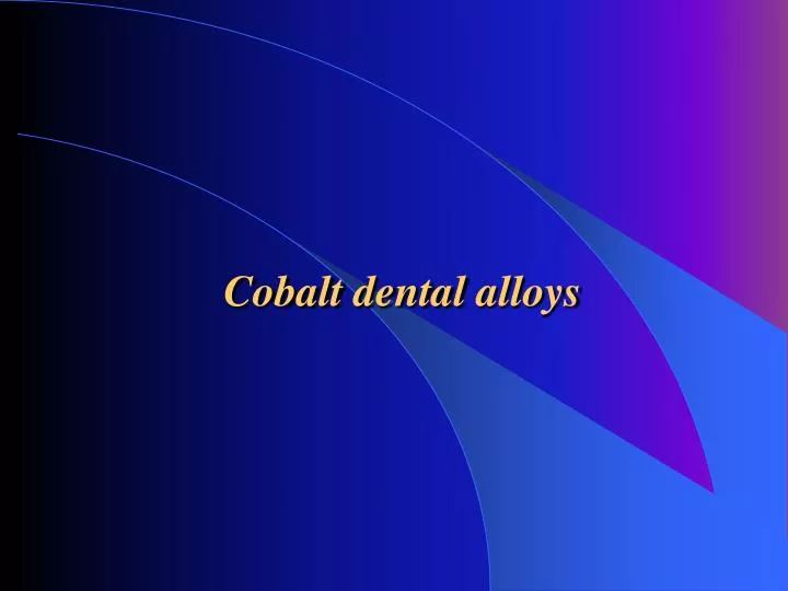 cobalt dental alloys