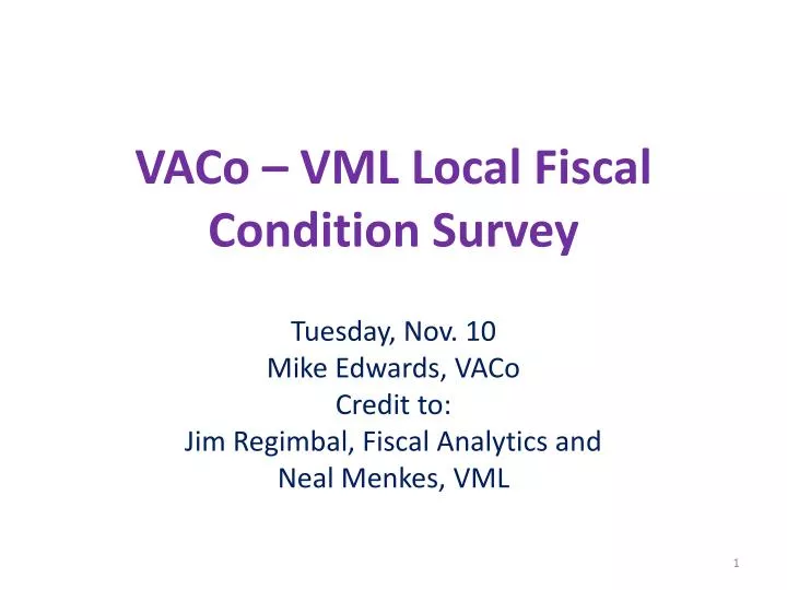 vaco vml local fiscal condition survey