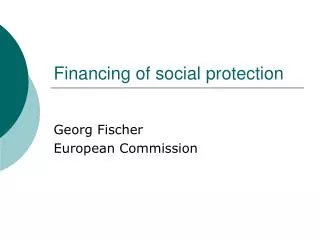 Financing of social protection