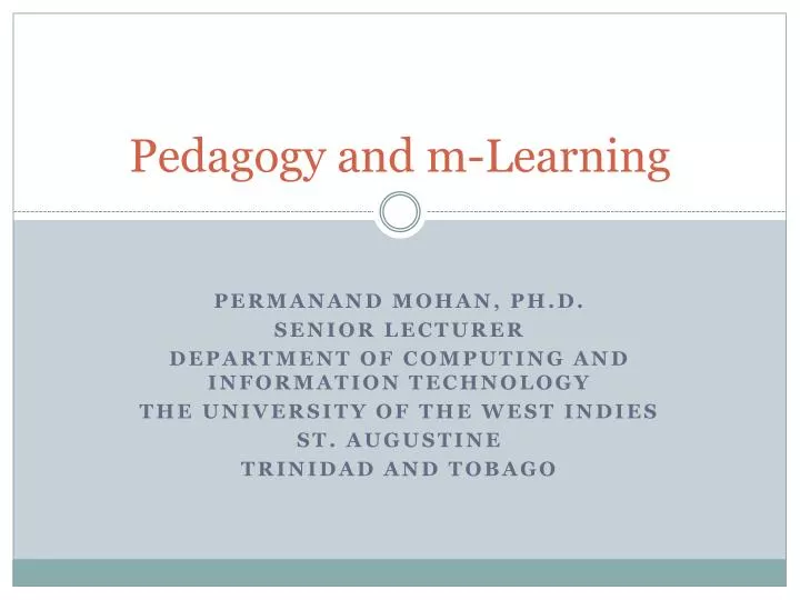pedagogy and m learning
