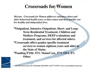 Crossroads for Women