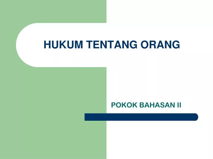 hukum tentang orang