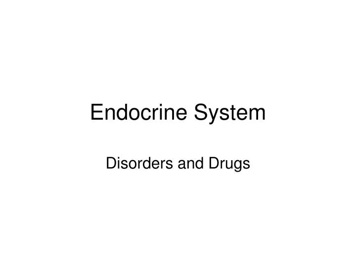disorders and drugs