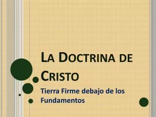 la doctrina de cristo