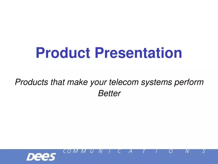 product presentation