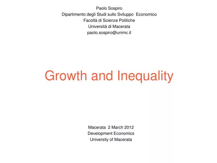 growth and inequality