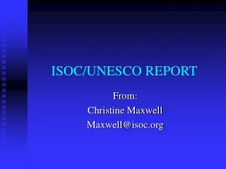 ISOC/UNESCO REPORT