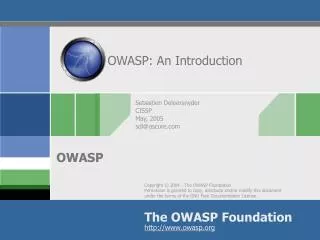 OWASP: An Introduction