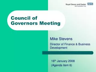 Council of Governors Meeting