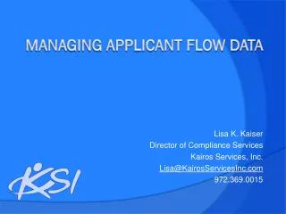 Managing Applicant Flow Data