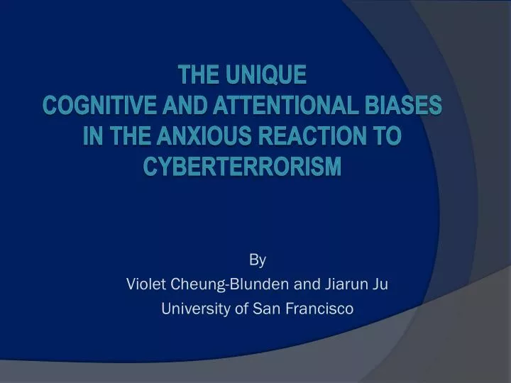 by violet cheung blunden and jiarun ju university of san francisco