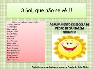 o sol que n o se v