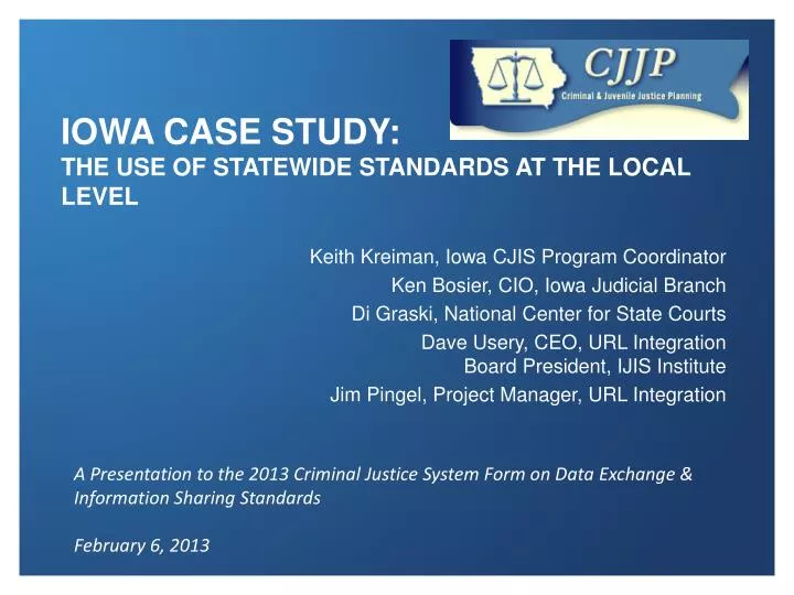 iowa case study the use of statewide standards at the local level